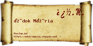 Ádok Mária névjegykártya