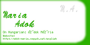 maria adok business card